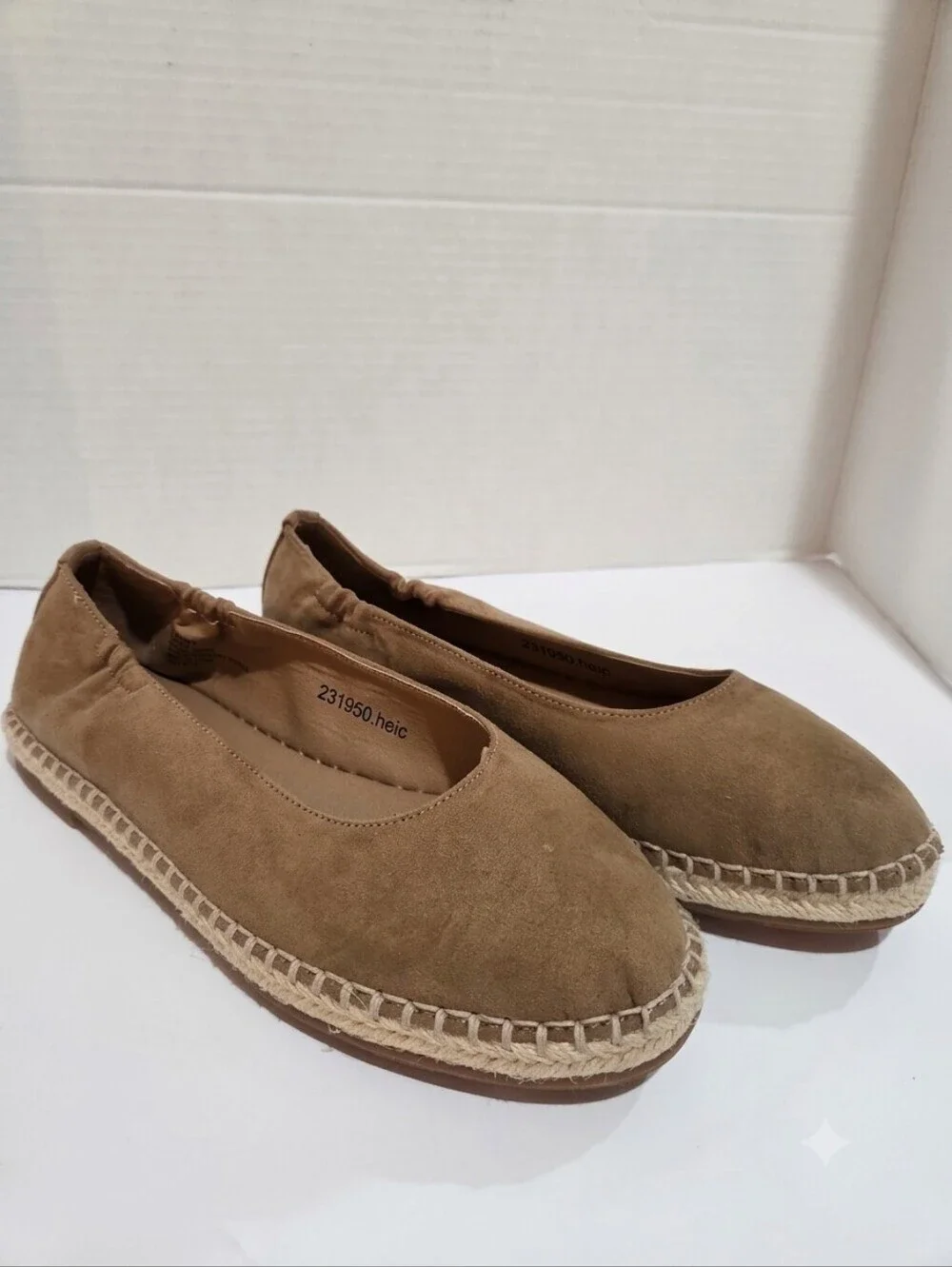 Esprit Women’s Suede Espadrille Flats in Brown 8 .